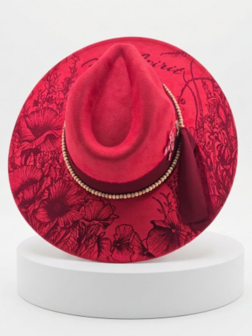 Free Spirit Poppy Flowers – Custom Engraved Western Hat